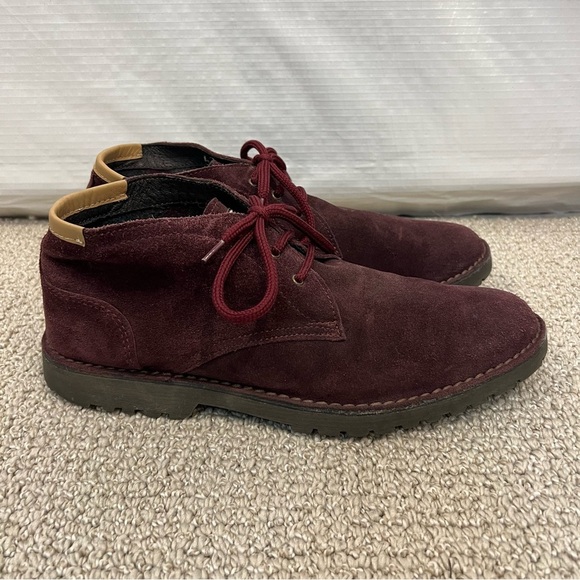 ANGELO NARDELLI Shoes Eggplant Suede Leather Chukka Lace Up Boots Shoe EU 43 10
